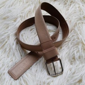 Beige leather belt
